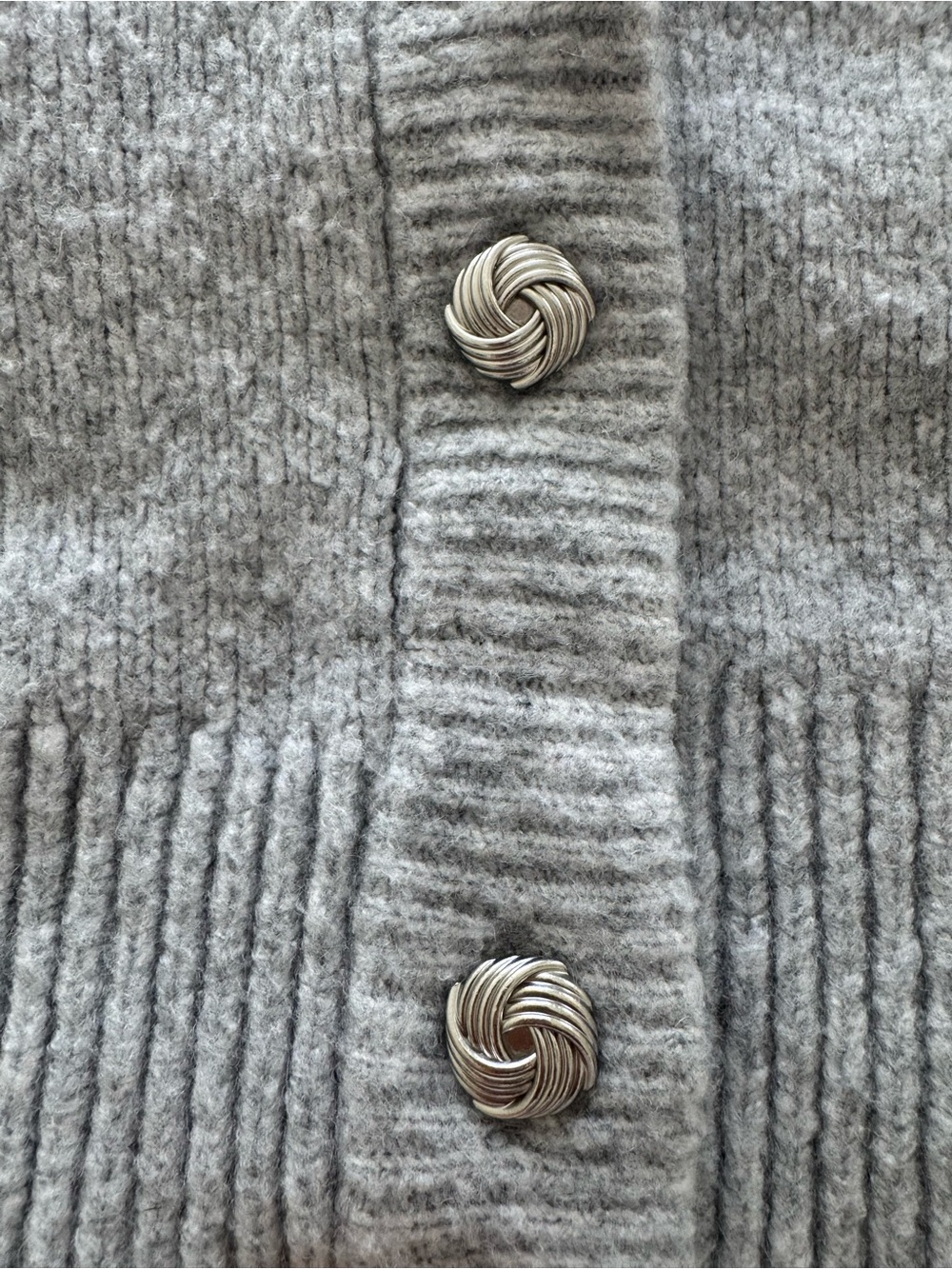 Abercrombie & Fitch Light Gray Crewneck Button Cardigan - Picture 4 of 4